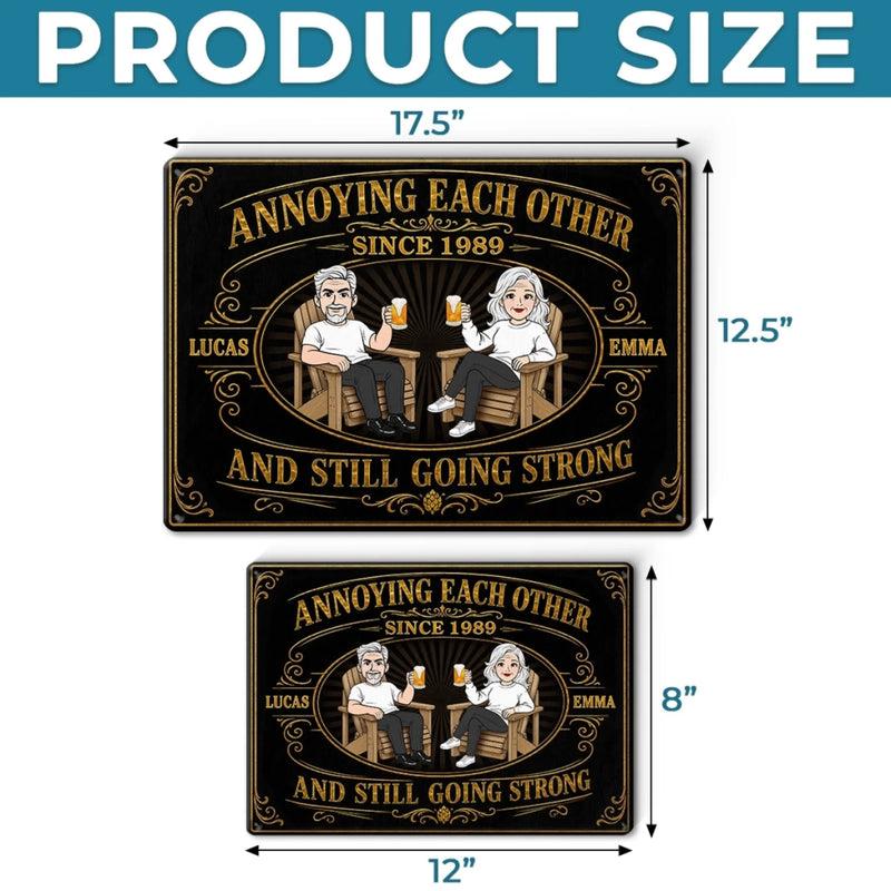 Custom Home Decor Metal Sign - Personalized Anniversary Wedding Gifts For Husband And Wife, Him And Her - Still Going Strong, Cheers