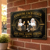 Custom Home Decor Metal Sign - Personalized Anniversary Wedding Gifts For Husband And Wife, Him And Her - Still Going Strong, Cheers