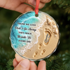 Custom Circle Glass Ornament - Personalized Christmas Memorial Sympathy Gifts For Loss Of Mom, Dad - Love Leaves Footprints On Our Hearts