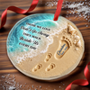 Custom Circle Glass Ornament - Personalized Christmas Memorial Sympathy Gifts For Loss Of Mom, Dad - Love Leaves Footprints On Our Hearts