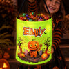 Custom LED Light Bucket Bag - Personalized Halloween Birthday Gifts For Kids - Trick Or Treat, Smell My Feet