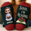 Custom Crew Socks - Personalized Bookish Gifts For Book Lovers, Bookworms, Readers - One More Chapter Is Never Just One