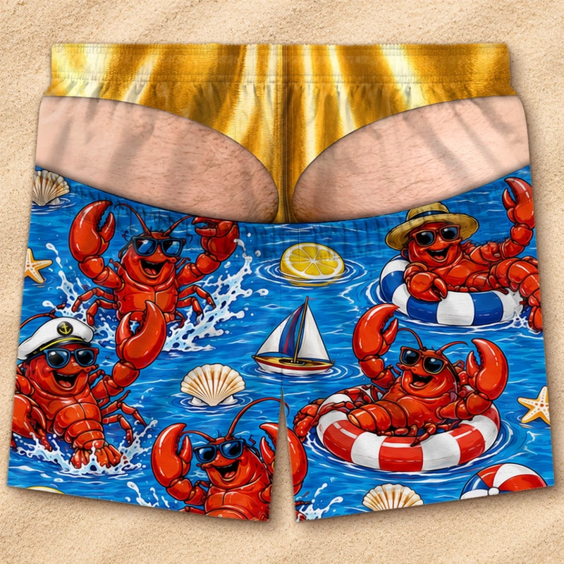 Custom Funny Patriotic Men Swim Trunks - Personalized Summer Vacation And Travel Gifts For Husband, Son, Grandson, Brother, Grandpa, Dad, Yourself - Tropical Mode Is Fully On