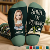Custom Crew Socks - Personalized Bookish Gifts For Book Lovers, Bookworms, Readers - One More Chapter Is Never Just One