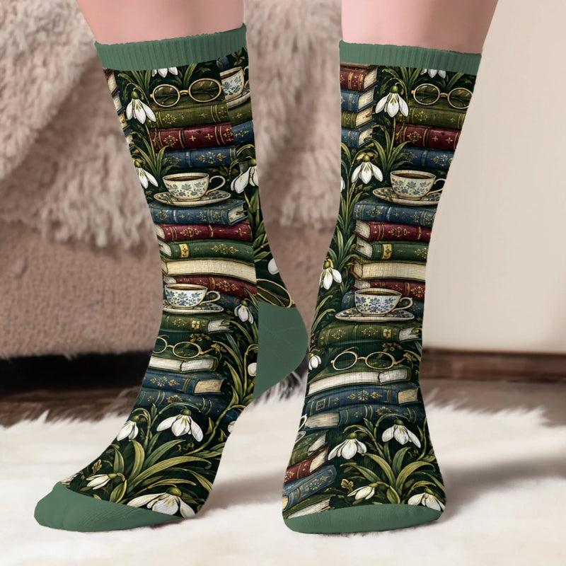 Custom Crew Socks - Personalized Bookish Gifts For Book Lovers, Bookworms, Readers - One More Chapter Is Never Just One