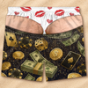 Custom Funny Patriotic Men Swim Trunks - Personalized Summer Vacation And Travel Gifts For Husband, Son, Grandson, Brother, Grandpa, Dad, Yourself - Check Out The Golden View