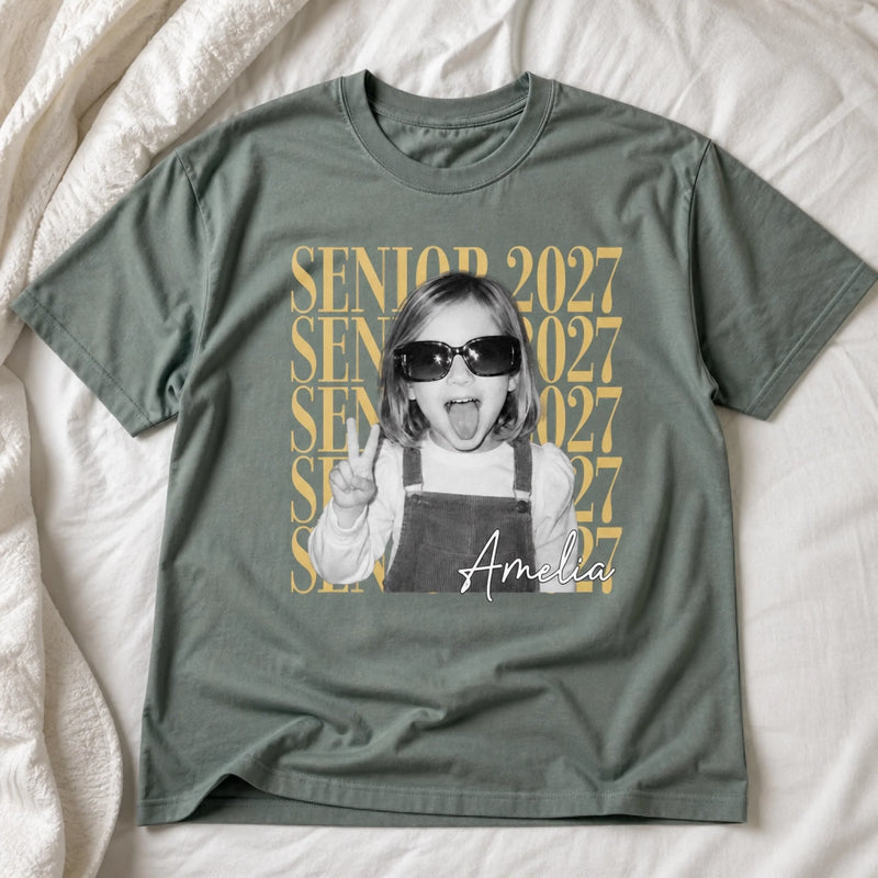 Custom Photo Senior 2027 Graduation Gifts - Personalized Comfort T-Shirt