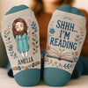 Custom Shh I'm Reading Crew Socks - Personalized Bookish Gifts For Book Lovers, Bookworms, Readers - Turn The Page In Total Peace