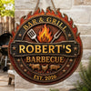 Custom BBQ Shaped Wood Sign - Personalized Grilling Gifts For BBQ Lovers, Husband, Son, Grandson, Brother, Grandpa, Dad, Yourself - Grill Master At Work