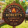 Custom BBQ Shaped Wood Sign - Personalized Grilling Gifts For BBQ Lovers, Husband, Son, Grandson, Brother, Grandpa, Dad, Yourself - Grill Master At Work