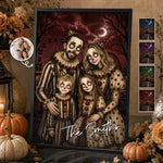 Custom Photo Clown Portrait Vertical Poster - Personalized Halloween Decor Birthday Gifts For Mom, Dad, Brother, Sister - Just A Bunch Of Boo Crew