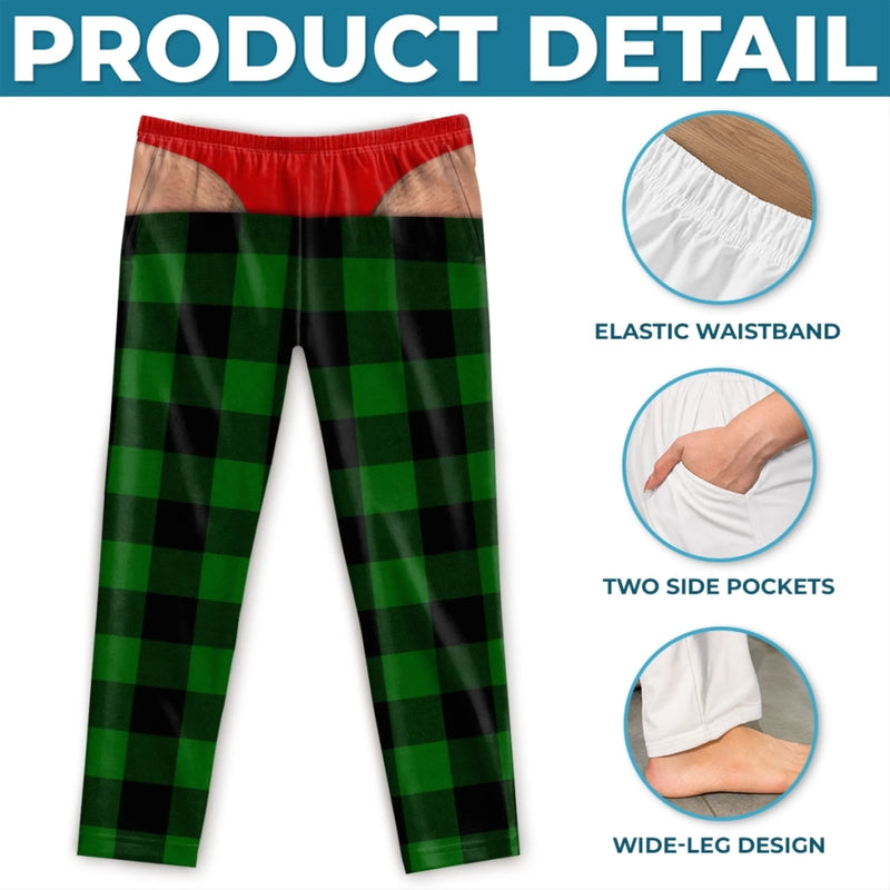 Custom Funny Pajama Pants - Personalized Christmas Birthday Gifts For Husband, Son, Grandson, Brother, Grandpa, Dad, Yourself - Holiday Look Gone Wild