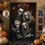 Custom Photo Skeleton Portrait Vertical Poster - Personalized Halloween Decor Birthday Gifts For Mom, Dad, Brother, Sister - We Put The Boo In Family