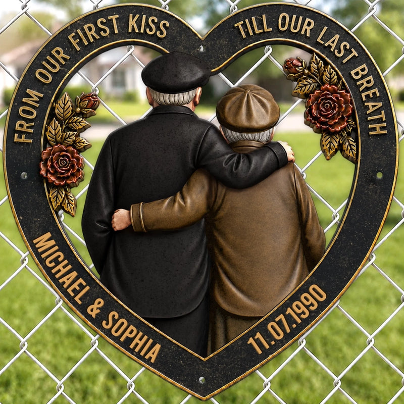 Custom Shaped Metal Sign - Personalized Anniversary Wedding Gifts For Husband And Wife, Him And Her - Forever To Go