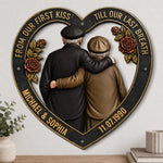 Custom Shaped Metal Sign - Personalized Anniversary Wedding Gifts For Husband, Wife, Couple - Forever To Go