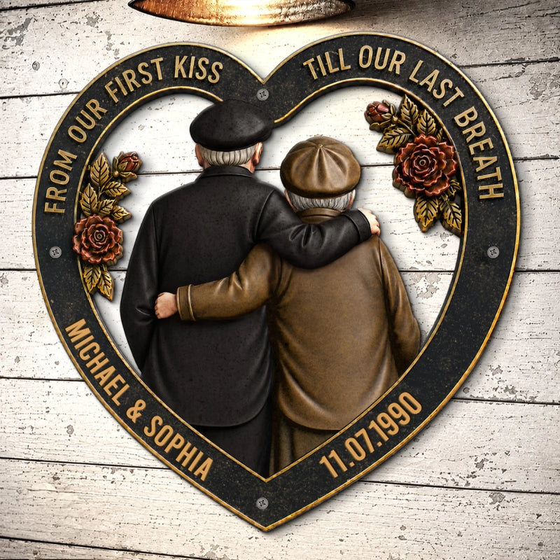 Custom Shaped Metal Sign - Personalized Anniversary Wedding Gifts For Husband And Wife, Him And Her - Forever To Go
