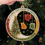 Custom Long Distance Acrylic Ornament - Personalized Christmas Birthday Gifts For Mom, Dad, Brother, Sister - Connected By Love Every Day