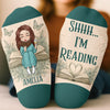 Custom Shh I'm Reading Crew Socks - Personalized Bookish Gifts For Book Lovers, Bookworms, Readers - Curated By Words