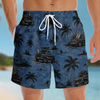 Custom Funny Men Swim Trunks - Personalized Summer Vacation And Travel Gifts For Husband, Son, Grandson, Brother, Grandpa, Dad, Yourself - Living That Tropical Beach Life