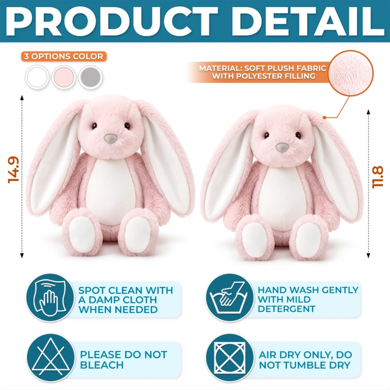 Custom Photo Heart Bunny Plush - Personalized  Memorial Sympathy Gifts For Loss Of Mom, Dad - Forever Remembered With Love