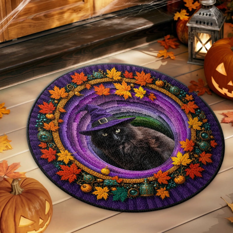 Custom Photo Witchy Shaped Doormat - Personalized Halloween Decor Birthday Gifts For Witch, Dog Cat Lovers, Dog Dad And Mom, Cat Owners - Witchy Pet Welcome Home