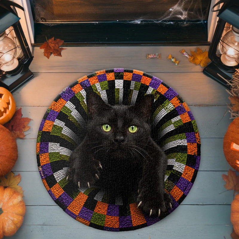 Custom Photo Shaped Doormat - Personalized Halloween Decor Birthday Gifts For Dog Cat Lovers, Dog Dad And Mom, Cat Owners - Haunted Entrance, Sweet Pet