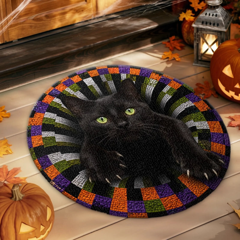 Custom Photo Shaped Doormat - Personalized Halloween Decor Birthday Gifts For Dog Cat Lovers, Dog Dad And Mom, Cat Owners - Haunted Entrance, Sweet Pet
