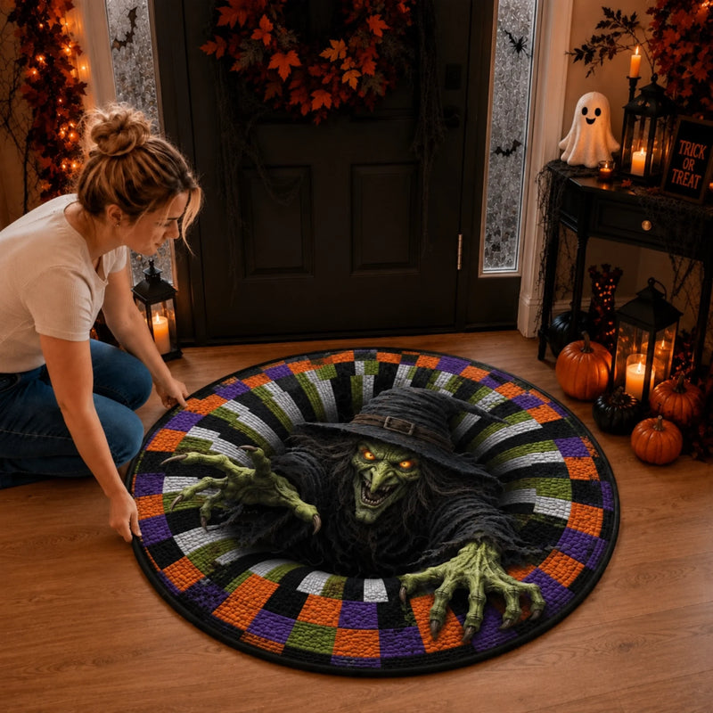 Custom 3D Witch Vortex Rug - Personalized Spooky Halloween Decor - Spooky Season