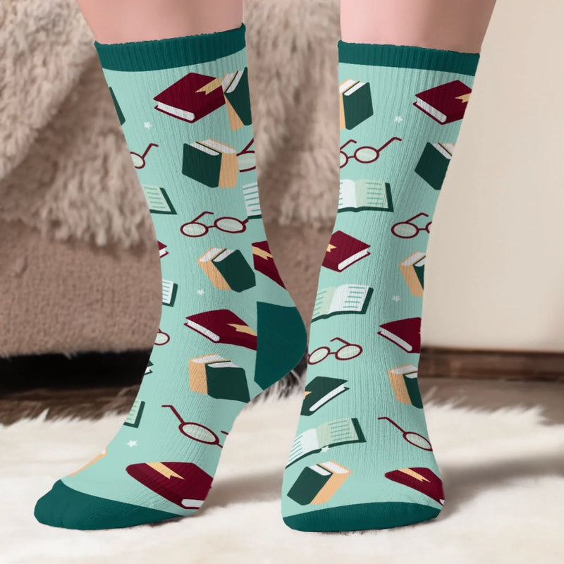 Custom Shh I'm Reading Crew Socks - Personalized Bookish Gifts For Book Lovers, Bookworms, Dog Cat Lovers, Dog Mom, Cat Owners - Furry Friends Make Life Better