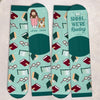 Custom Shh I'm Reading Crew Socks - Personalized Bookish Gifts For Book Lovers, Bookworms, Dog Cat Lovers, Dog Mom, Cat Owners - Furry Friends Make Life Better