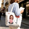 Custom Corduroy Tote Bag - Personalized Birthday Gifts For Wife, Daughter, Besties, Sisters, Granddaughter, Grandma, Mom, Yourself - Lovely Birth Flower Charm
