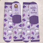 Custom Shh I'm Reading Crew Socks - Personalized Bookish Gifts For Book Lovers, Bookworms, Readers - Quiet Time For Myself Today