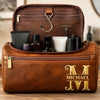 Custom Leather Toiletry Bag - Personalized Birthday Gifts For Husband, Son, Grandson, Brother, Grandpa, Dad, Yourself - The Ultimate Mans Kit