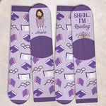Custom Shh I'm Reading Crew Socks - Personalized Bookish Gifts For Book Lovers, Bookworms, Readers - Easily Distracted By Books