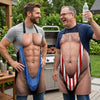 Custom Funny Apron With Pocket - Personalized Birthday Gifts For Husband, Son, Grandson, Brother, Grandpa, Dad, Yourself - Dangerous Levels Of Hotness