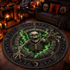 Custom 3D Skeleton Vortex Quilted Round Mat - Personalized Halloween Decor Birthday Gifts For Mom, Dad, Brother, Sister - Witchy Welcome