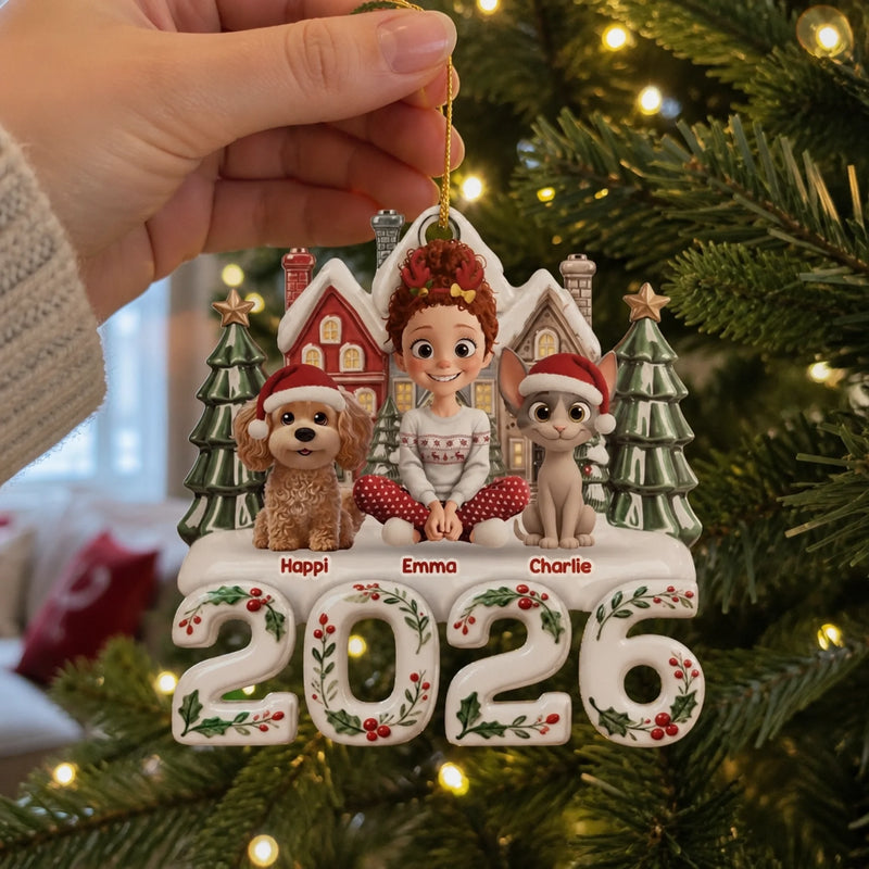 Custom Acrylic Ornament - Personalized Christmas Gifts For Dog Cat Lovers, Dog Dad And Mom, Cat Owners - Little Moments Big Memories