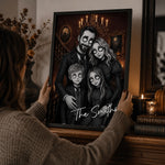 Custom Photo Vertical Poster - Personalized Halloween Decor Birthday Gifts For Mom, Dad, Brother, Sister - The Spooky Bunch