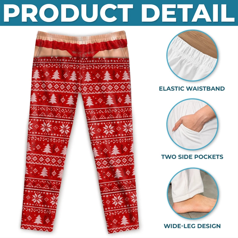 Custom Funny Pajama Pants - Personalized Christmas Birthday Gifts For Wife, Daughter, Besties, Sisters, Granddaughter, Grandma, Mom, Yourself - Too Cozy To Care