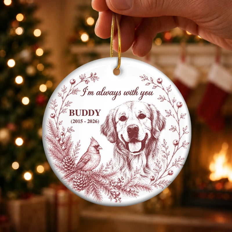 Custom Photo Ceramic Ornament - Personalized Pet Christmas Memorial Sympathy Gifts For Dogs, Cats - Forever Our Sweetest Friend
