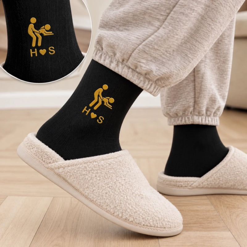 Custom Funny Embroidered Socks - Personalized Birthday Gifts For Husband, Boyfriend, Him And Her - You’re My Favorite Bad Decision