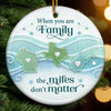 Custom Long Distance Ceramic Ornament - Personalized Christmas Birthday Gifts For Mom, Dad, Brother, Sister - Side By Side Miles Apart