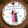 Custom Ceramic Ornament - Personalized Best Friend Christmas Birthday Gifts For Women, Besties, Sisters, BFF - Forever Laugh, Sweet Sisters