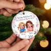 Custom Ceramic Ornament - Personalized Best Friend Christmas Birthday Gifts For Women, Besties, Sisters, BFF - Never Walk Alone, Besties