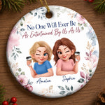 Custom Ceramic Ornament - Personalized Best Friend Christmas Birthday Gifts For Women, Besties, Sisters, BFF - Never Walk Alone, Besties