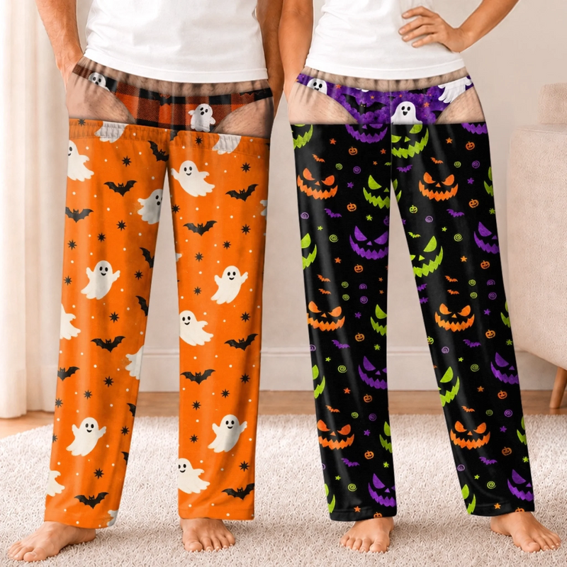 Custom Funny Pajama Pants - Personalized Halloween Birthday Gifts For Husband, Son, Grandson, Brother, Grandpa, Dad, Yourself - Creep It Real
