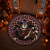 Custom 3D Clown Vortex Quilted Round Mat - Personalized Halloween Decor Birthday Gifts For Mom, Dad, Brother, Sister - Step Right Up For Scares