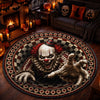 Custom 3D Clown Vortex Quilted Round Mat - Personalized Halloween Decor Birthday Gifts For Mom, Dad, Brother, Sister - Fear Resides In This House