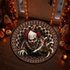 Custom 3D Clown Vortex Quilted Round Mat - Personalized Halloween Decor Birthday Gifts For Mom, Dad, Brother, Sister - Fear Resides In This House