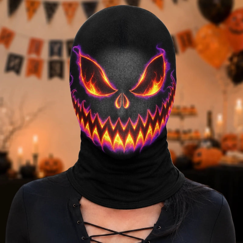 Custom Creepy Pumpkin Balaclava Mask - Personalized Halloween Birthday Gifts For Him, Her - Feel The Spooky Inner Fire